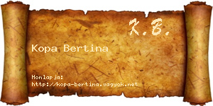 Kopa Bertina névjegykártya